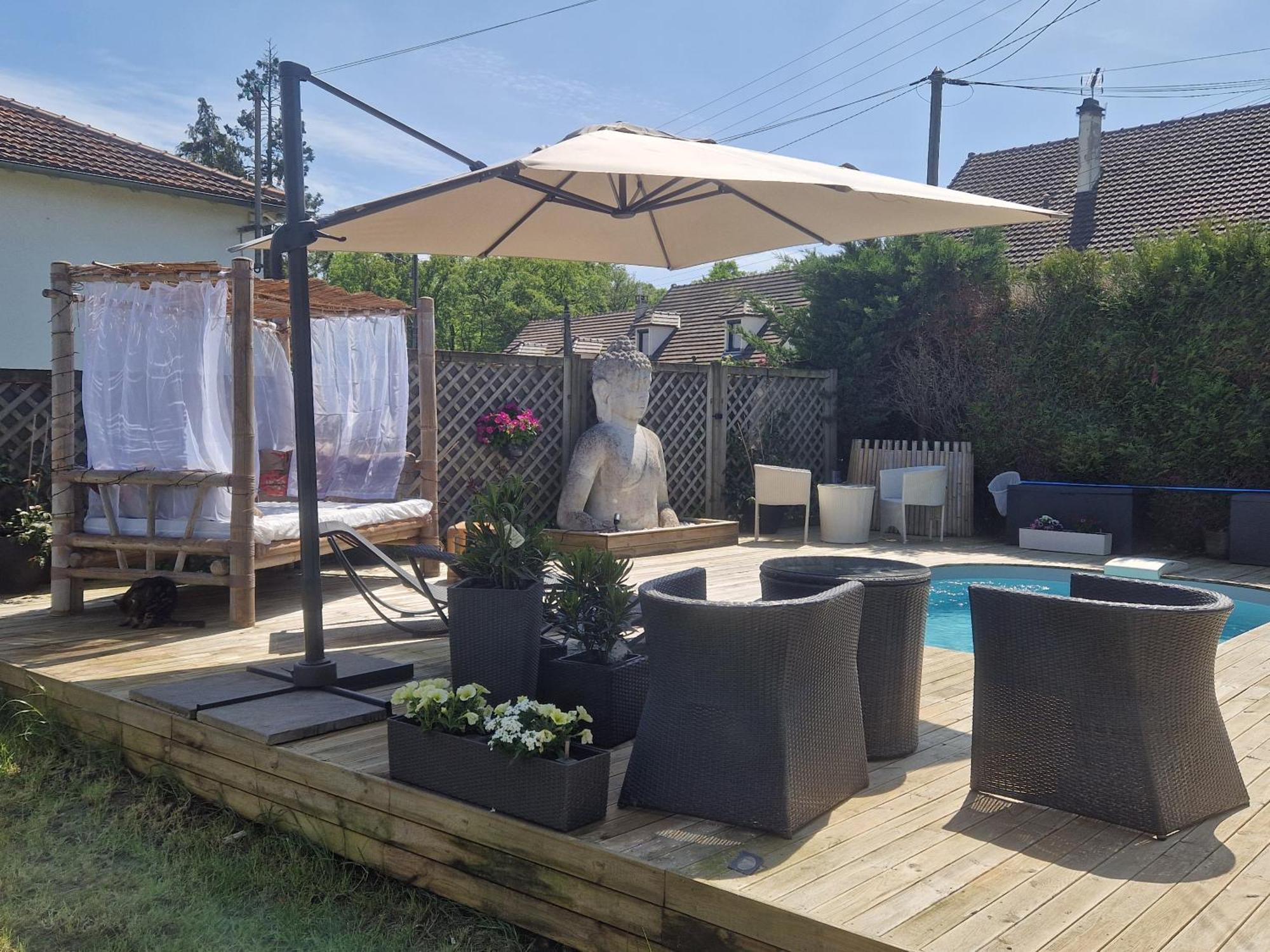 La Serenite Balinaise, Chambre Et Sdb Privee, Jardin , Piscine Et Jacuzzi En Saison, Pres De Chantilly, Parc Asterix Et Cdg Et Paris En 20' Орри-ла-Виль Экстерьер фото